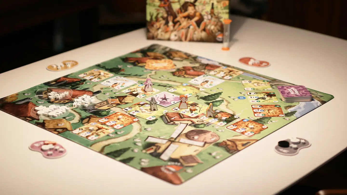 A game of Bunny Boom in progress on the table